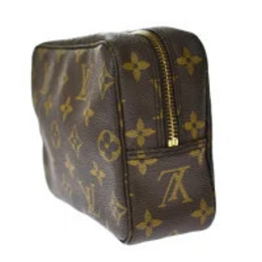 Louis Vuitton Shoulder Leather Toilette Trouse Bag Pouch Monogram Brown